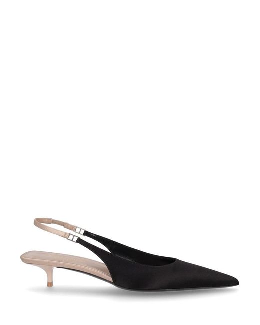 Saint Laurent White 30Mm Cherish Slingback Pumps
