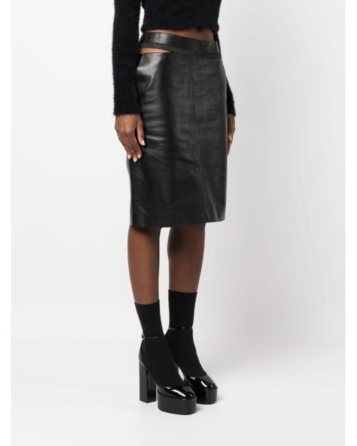 Fendi Black Leather Skirts