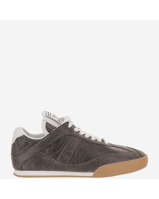 Chloé Brown Kick Leather Sneakers