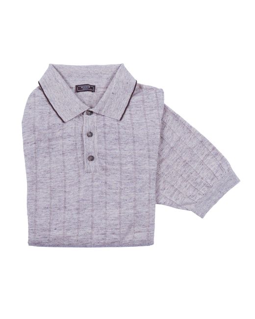 Peserico Gray Heathered Polo Collar Sweater for men