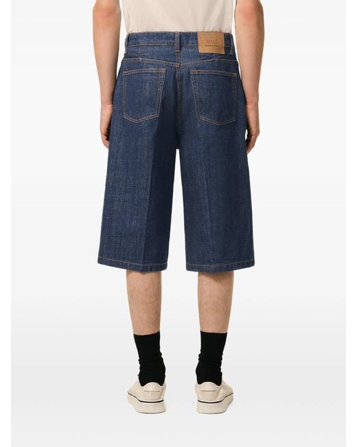 AMI Blue Loose Bermuda Shorts