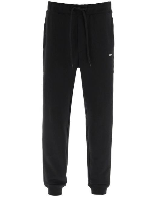 Pantalones jogger con logotipo de HUGO de hombre de color Black