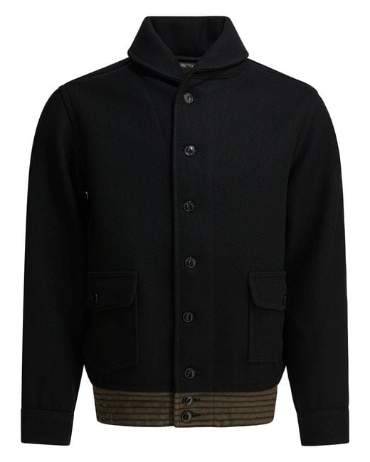Buzz Rickson's Black Wool Bomber Jacket