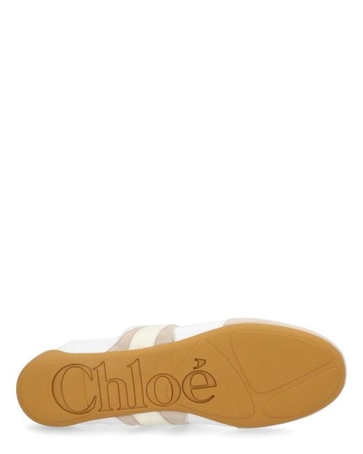 Chloé White Multi Color Logo Sneakers