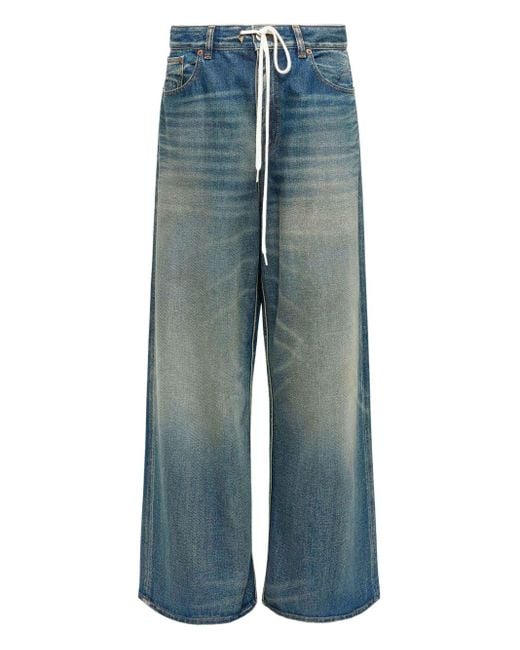MM6 by Maison Margiela Blue Wide-Leg Denim Cotton Jeans