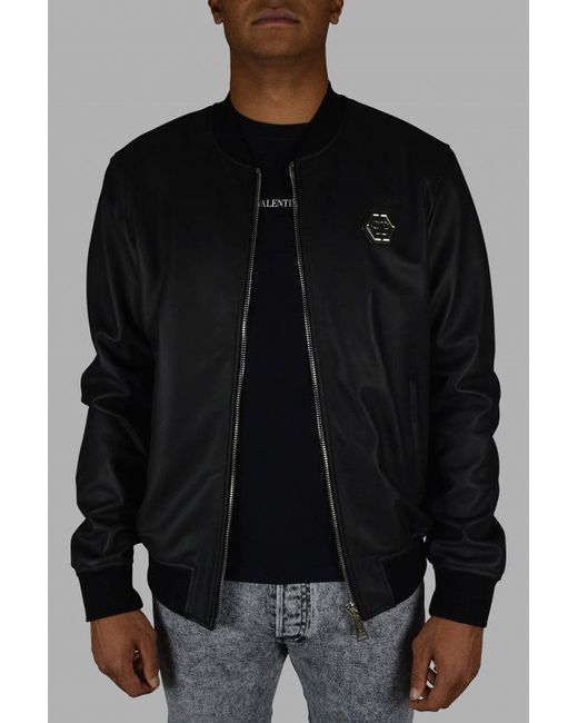 Philipp Plein Black Bomber Jacket for men