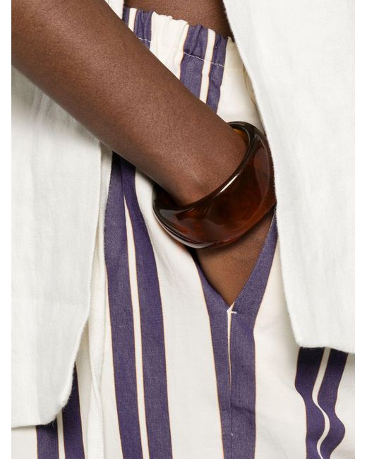 Forte_forte White Striped Drawstring Trousers