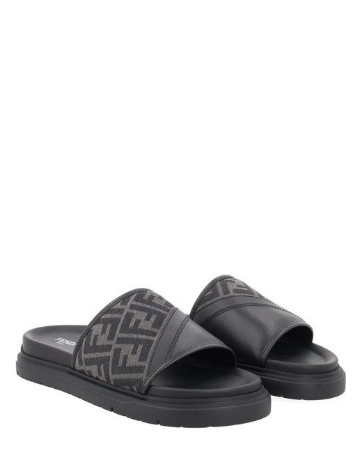 Fendi Gray Diagonal" Sandal