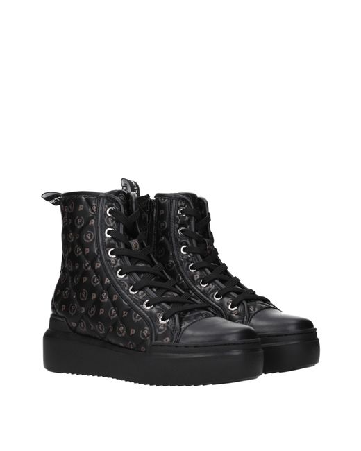 Pollini Black Sneakers Donna Poliuretano Nero