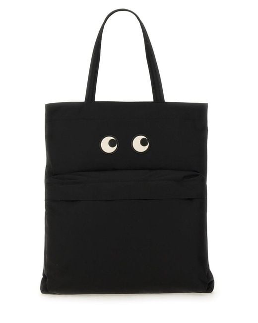 Anya Hindmarch Black Eyes Tote Handbag