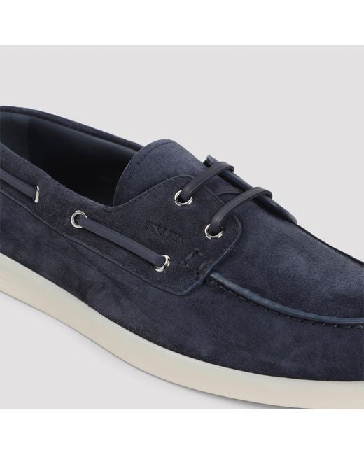 Prada Blue Allacciate Lace Up Shoes