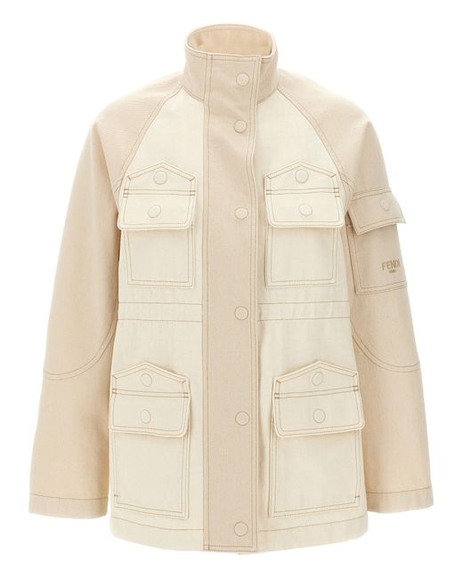 Fendi Natural Denim Parka