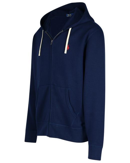 Polo Ralph Lauren Blue Cotton Blend Hoodie for men