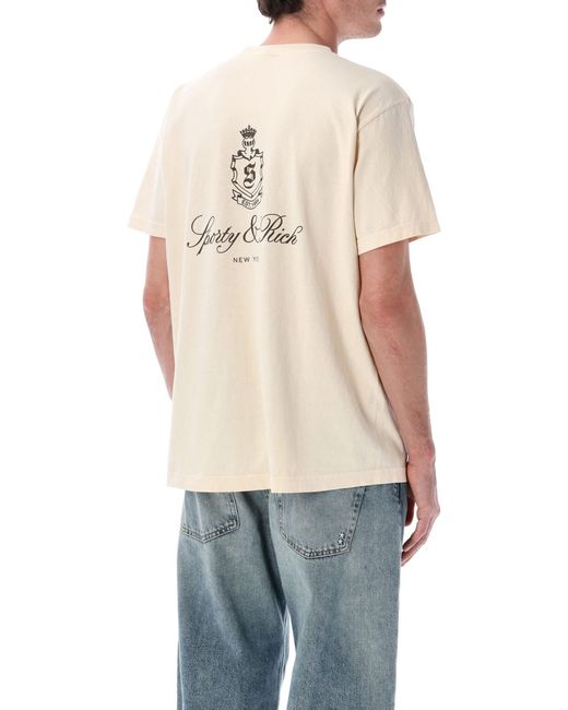 Sporty & Rich Blue Sporty & Rich Vendome T-Shirt for men