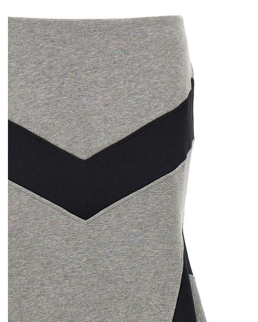 The Attico Gray Asymmetrical Long Skirt