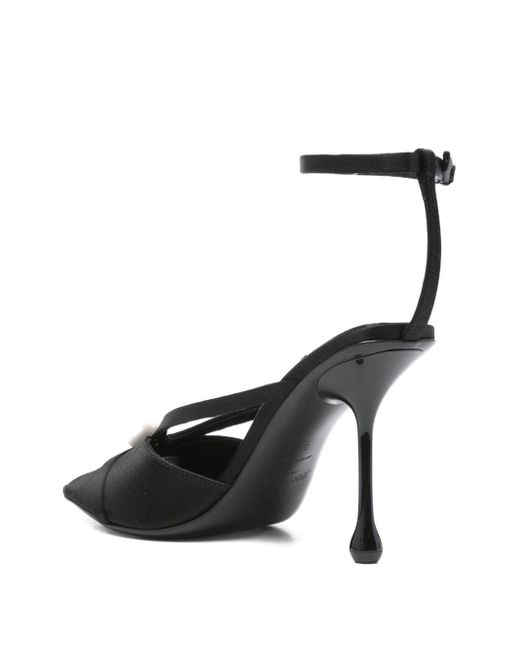 Jimmy Choo Black Siva 95 Satin Sandals