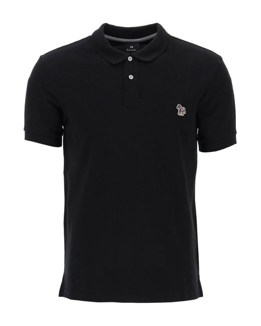 PS by Paul Smith Slim Fit Polo -Shirt in Bio -Baumwolle in Black für Herren