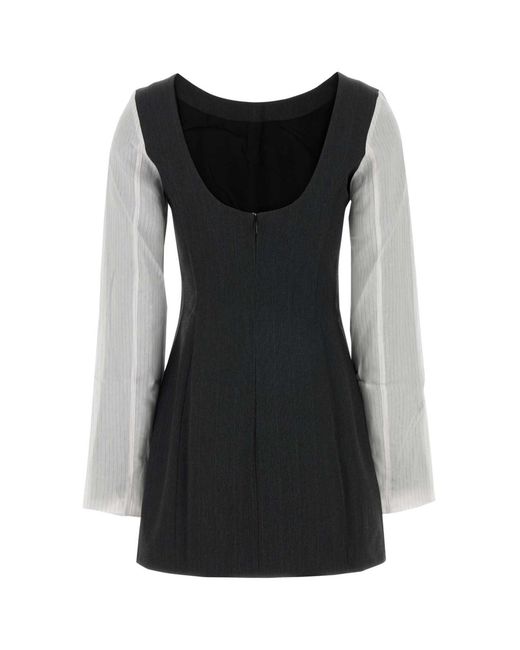 Our Legacy Black Embroidered Twill Mini Dress