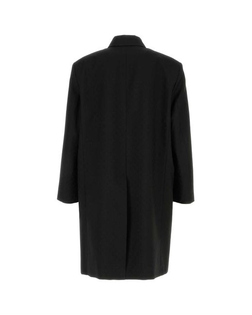 Gucci Black Solid Wool Coat for men