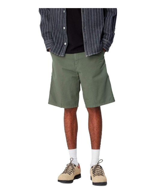 Carhartt Green Single Knee Park Bermuda Shorts for men