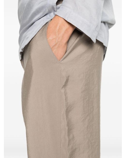 Emporio Armani White Belt-Loop Straight-Leg Trousers for men