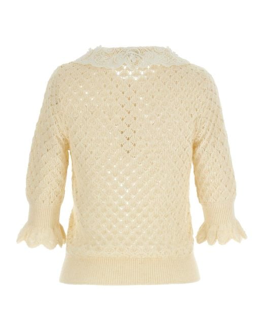 Chloé White Chloã Pointelle Knit