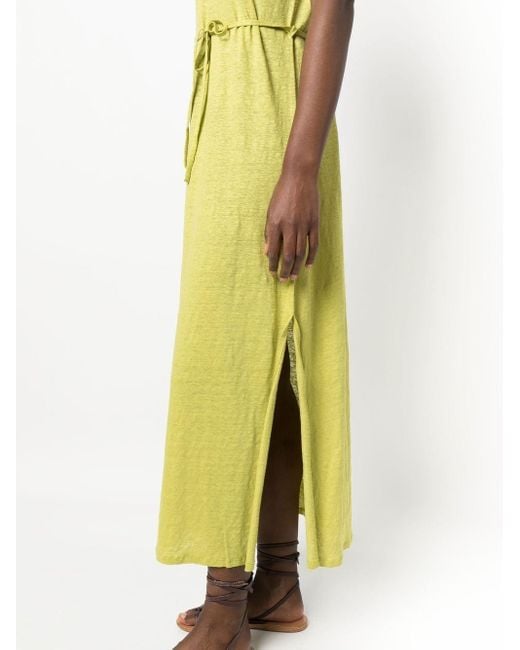 Majestic Yellow Linen Blend Long Dress