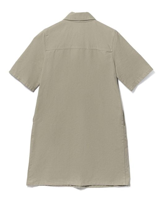 A.P.C. Gray A-Line Dress With Front Button Placket