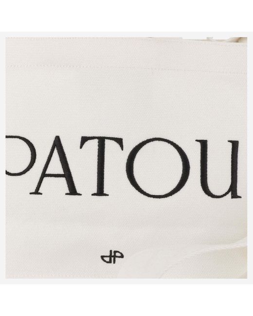 Patou White Cotton Tote Bag