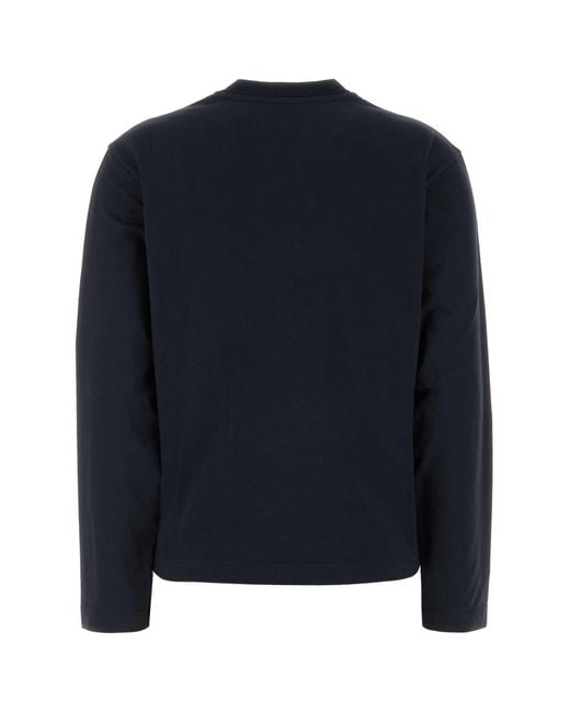 Jil Sander Blue T-Shirt Cn Ls Emb