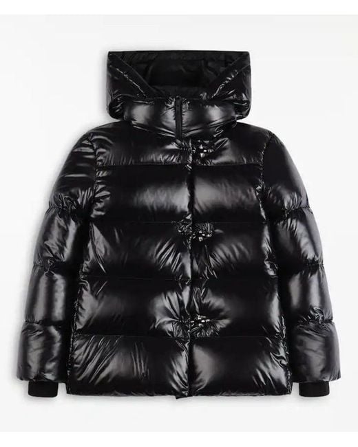 Fay Black Down Jacket With Hooks