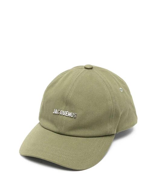 Jacquemus Green Cotton Baseball Cap With Logo for men