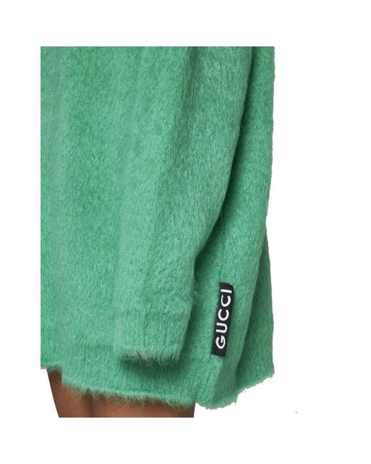 Gucci Mohair Blend Mini Sweater -jurk in het Green