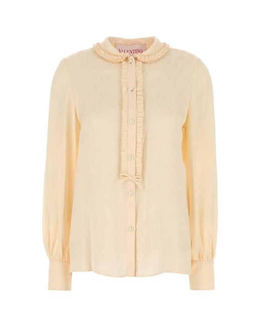 Valentino Garavani Natural Cream Silk Shirt