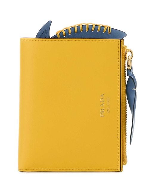 Prada Yellow Leather Wallet