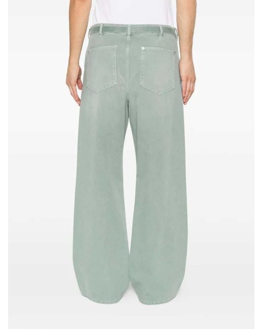Marni Blue Wide-Leg Trousers With Belt for men
