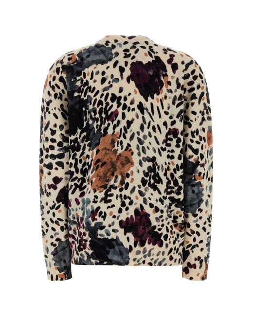 Fendi Black Wool And Cashmere Falena-Print Pullover
