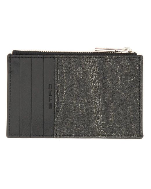 Etro Black Cotton Polyester Wallets for men