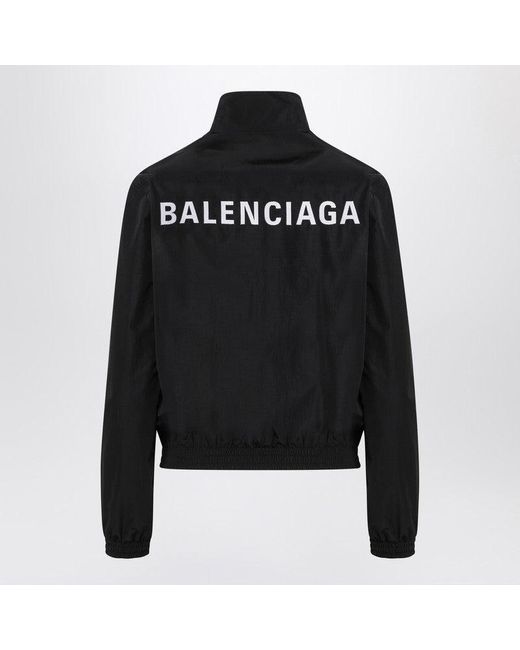 Balenciaga Black Bomber Jacket With Zip And Logo