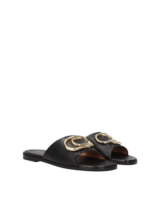 Off-White c/o Virgil Abloh Black Off Slippers And Clogs Leather