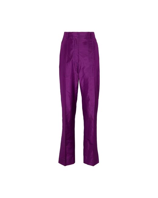 Prada Purple Taffeta Silk Pants