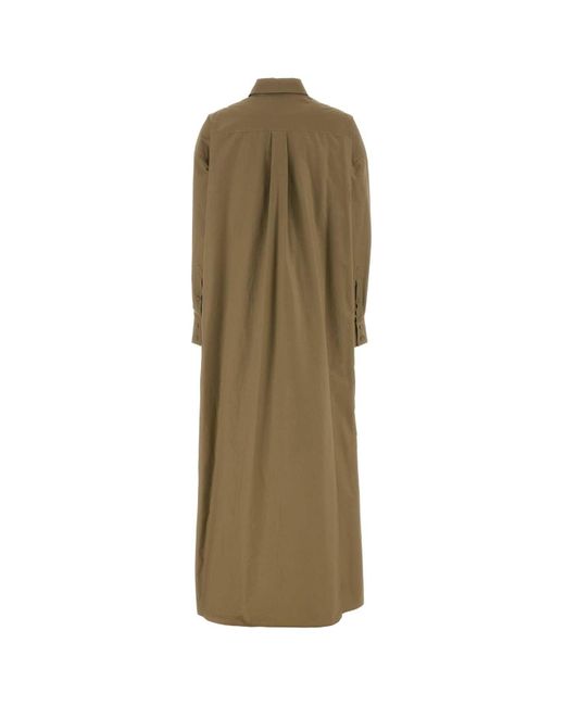 ARMARIUM Green Mud Stretch Poplin Oversize Shirt Dress