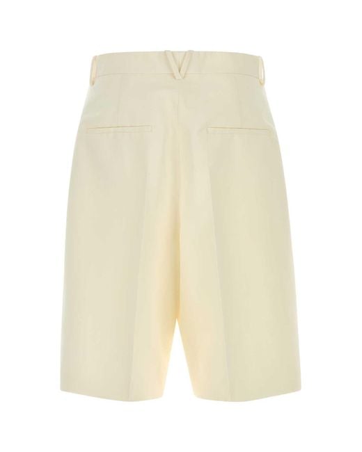 Bottega Veneta White Solid Shorts for men