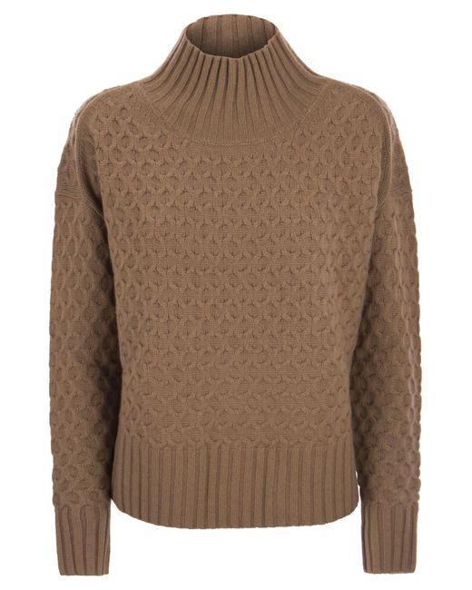 Valdese Wool y Cashmere Turtleneck Sweater Max Mara Studio de color Brown