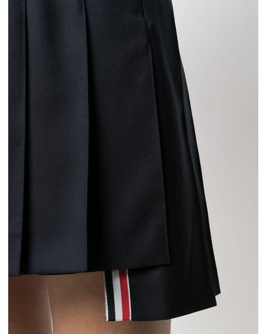 Thom Browne Blue Rwb Pleated Wool Skirt