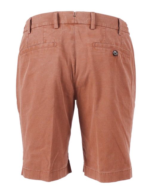 Berwich Red Ber_Muda Elax-Gd Pants Cotton Linen Elastane Bermuda Short for men