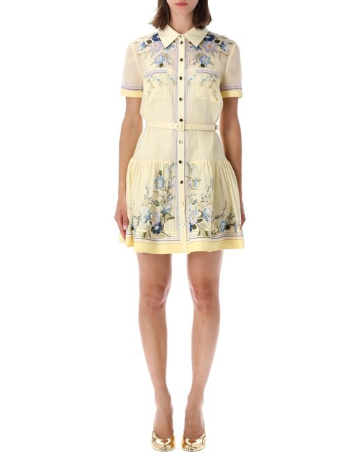 Self-Portrait Natural Floral Mini Dress