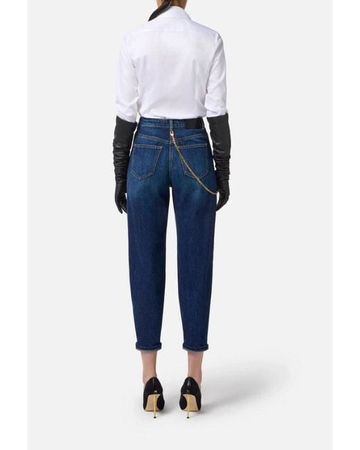 Jeans franchi de Elisabetta con cadena de joyas Elisabetta Franchi de color Blue