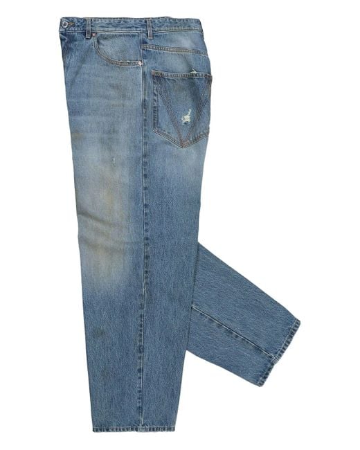 Vetements Blue Distressed Baggy Jeans