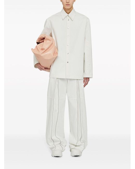 Jil Sander White Organic Cotton Denim Shirt for men